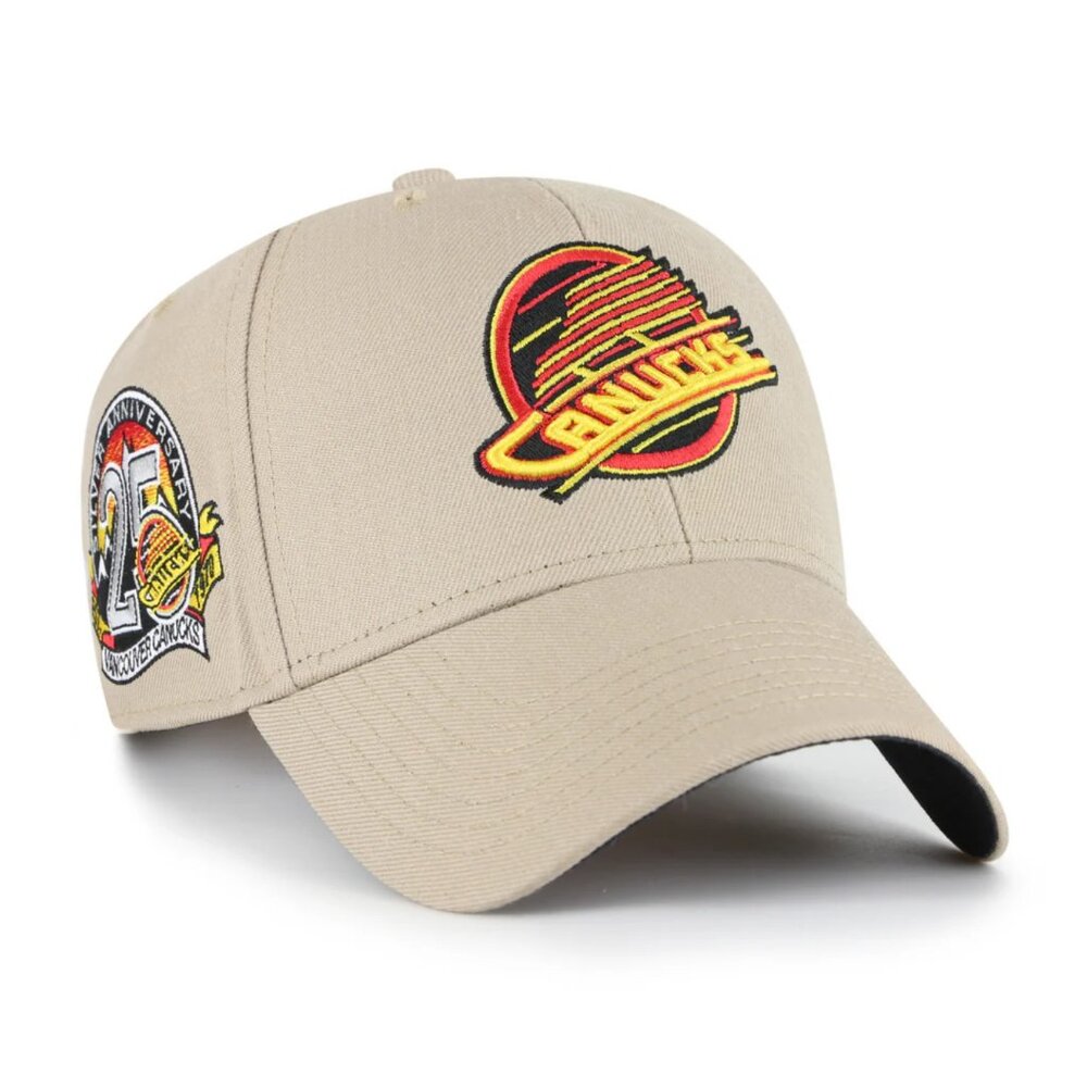 Vancouver Canucks NHL '47 MVP Khaki Sure Shot Commemorative Patch Hat